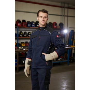 Kışlık Gabardin İş Güvenliği Mont Allium Havalarda Şıklık Koruma