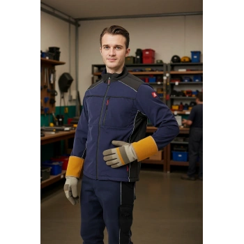 Kışlık İş Güvenliği Softshell Mont Allium Suya Rüzgar Kesici Termal İç Astarlı