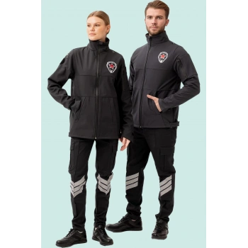 Kışlık İş Güvenliği Softshell Mont Kıyafetleri Rüzgar Geçirmez Nefes Alabilen Montu