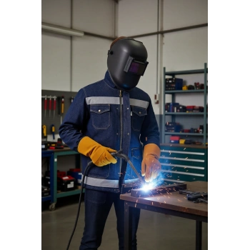 Kışlık Kot İş Montu Soğuk Hava Korumalı Buhara Mont Kumaş Reflektörlü Dış Giyim