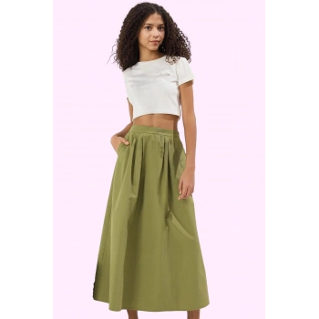 Kız Çocuk Casual Kloş Maxi Etek; Renk Pile Detaylı Dokuma Kumaş Yaz Aylarının Vazgeçilmezi