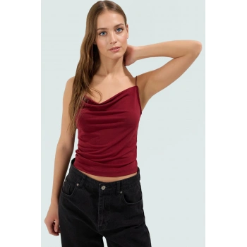 Kolsuz Bluz Fitted Degaje Yaka Polyester Örme Kumaş Seçkin Malzeme Mükemmel Uyum