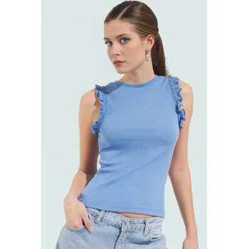 Kolsuz Örme Bluz Fitted Bisiklet Yaka Rahat Günlük Stil Zarifane Tasarım Uzun Ömürlü