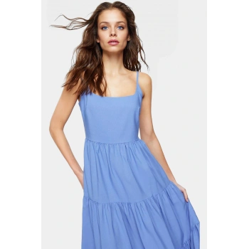 Kolsuz Skater Maxi Elbise Terry Cotton Dokuma Yazlık Özel Tasarım Şık Görünüm