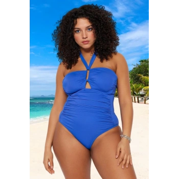 Konforlu Modern Bağlamalı Büyük Beden Mayo Plus Size Şık Detaylı Su Sporları İçin