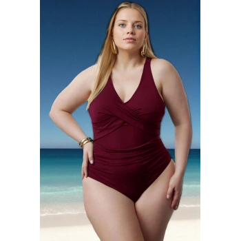 Konforlu Modern Büyük Beden Mayo Plaj Kıyafeti Plus Size