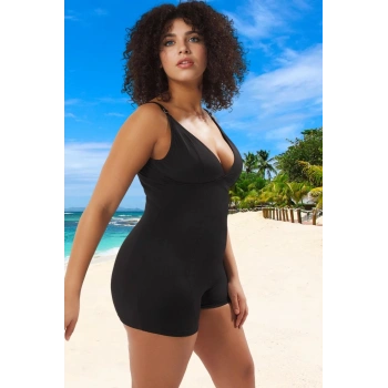 Konforlu Modern Derin V Yaka Büyük Beden Mayo Ergonomik Kesim Rahat Plus Size