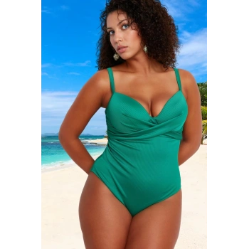 Konforlu Plus Size Mayo Tasarım Büyük Beden Esnek Kumaş Plaj Kıyafeti