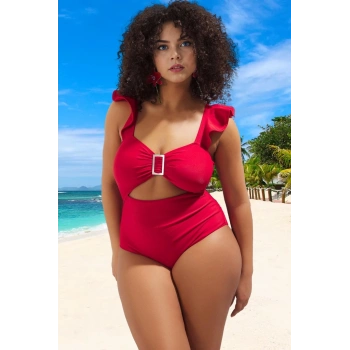 Konforlu Plus Size Mayo Tasarım Büyük Beden Esnek Kumaş Plaj Ve Havuz İçin Şık Detaylı