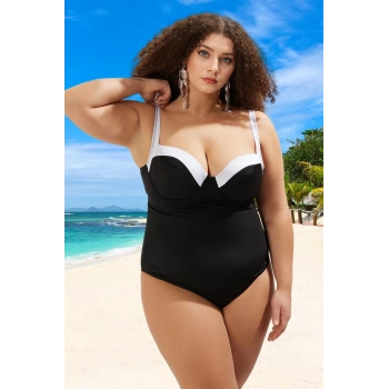 Konforlu Plus Size Mayo Tasarım Büyük Beden Plaj Ve Havuz İçin Klora Dayanıklı Yüksek Konfor