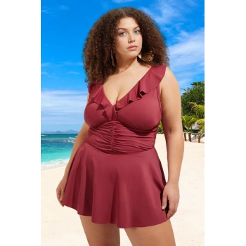 Konforlu Plus Size Mayo Tasarım Büyük Beden Yüksek Konfor Deniz Kıyafeti