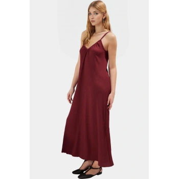 Maxi A line V Yaka Örme Pamuklu Elbise Rahat Günlük Yazlık Ve Şık Yüksek Kalite Görünüm