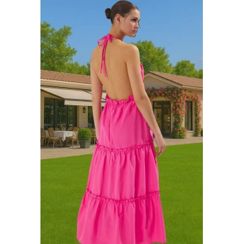 Maxi Boy Pamuklu Çizgili Skater Plaj Elbisesi Yazlık Nefes Alabilir Kaliteli İşçilik Özenle Seçilmiş