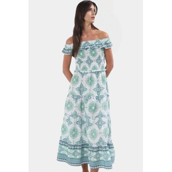 Maxi Çiçekli Desenli Yazlık Pamuklu Elbise Rahat A Kesim Günlük Stil Uzun Ömürlü Premium Kalite