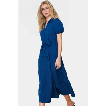 Maxi Dokuma Elbise Nefes Alan Terrycotton Kumaş Skater Kesim Yüksek Kalite Şık Görünüm