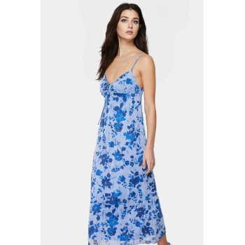 Maxi Elbise Çiçekli Desenli Örme Kumaş Rahat Günlük Yazlık Stil Özenle Seçilmiş Trend Tasarım