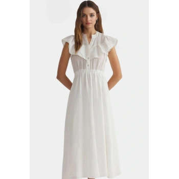 Maxi Pamuklu Dantel Detaylı Elbise Günlük Şıklık İçin Rahat Kullanım Uzun Ömürlü