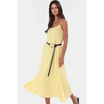 Maxi Piliseli A line Tül Elbise Örme Kumaş Rahat Günlük Stil Mükemmel Uyum Şık Görünüm