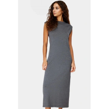Maxi Triko Elbise Akrilik Pamuk Shift Kalıp Günlük Stil Rahat Ve Şık Konforlu Kesim