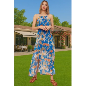 Midi Boy A Kesim Şifon Elbise Puantiyeli Polyester Yazlık Rahat Kullanım Profesyonel Görünüm