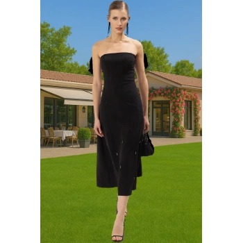 Midi Boy Beyaz Abiye Elbise Taş Detaylı Dokuma Yazlık Dayanıklı Malzeme Kaliteli İşçilik Şık Görünüm