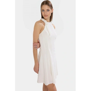 Mini Elbise Rahat Kesim Astarlı Dokuma Yazlık Özenle Seçilmiş Özel Tasarım