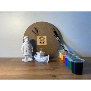 Piri Reis Boyama Seti ve Kadırga Maketi, 6×25 mL Akrilik Boya ile Hobi ve Okul Projesi Seti