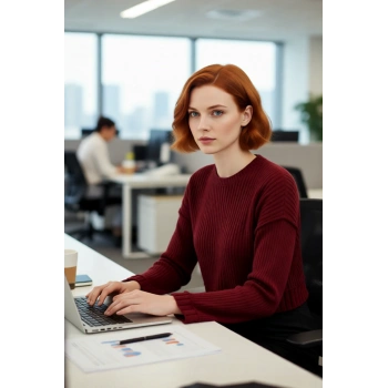 Modern Kadın Basic Oversize Crop Triko Kazak Fitilli Uzun Kollu Bisiklet Yaka İlkbahar Sonbahar