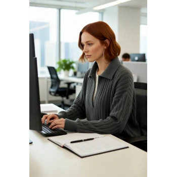 Modern Kadın Oversize Polo Yaka Triko Kazak Rahat Düşük Kol Fitilli Dokusuyla Kış Gardırobunuzun