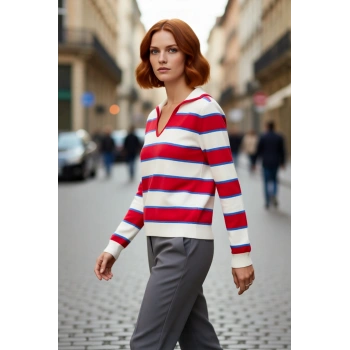 Modern Kadın Polo Yaka Triko Kazak Regular Kalıp İnce Dokusuyla Sonbahar Kış Stiline Yeni Bir Hava