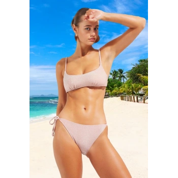 Modern Simli Bikini Takımı Ergonomik Kesim Hızlı Kuruyan Yüksek Konfor Özel Tasarım