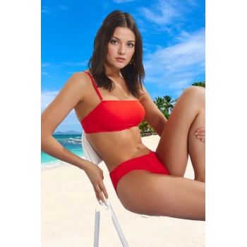 Modern Straplez Bikini Takımı Su Sporları İçin Yaz Koleksiyonu Şık Detaylı Klora Dayanıklı