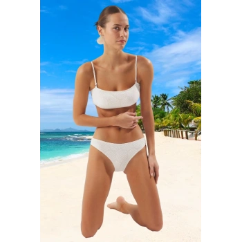 Modern Straplez Bikini Takımı Yaz Koleksiyonu Esnek Kumaş Klora Dayanıklı Özel Tasarım