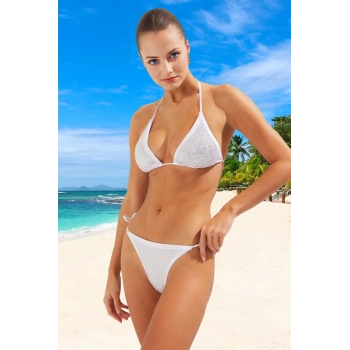 Modern Üçgen Bikini Takımı Yaz Koleksiyonu Hızlı Kuruyan Esnek Kumaş Özel Tasarım