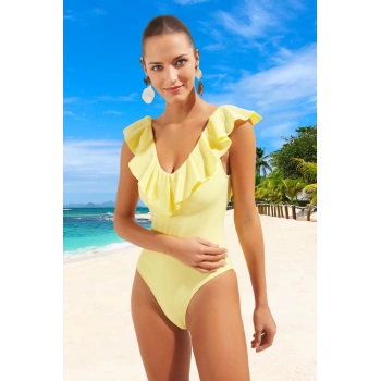 Modern Volanlı Mayo Plaj Mayosu Özel Tasarım Esnek Kumaş Deniz Kıyafeti Yüksek Konfor