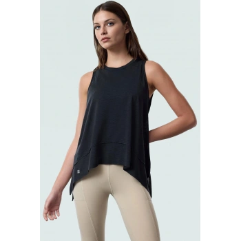 Nefes Alabilir Micro Örme Kadın Spor Bluz Asimetrik Kesim Uzun Ömürlü Özenle Seçilmiş Şık Görünüm