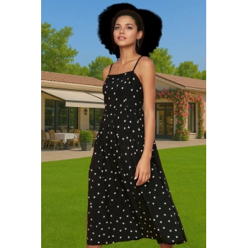 Nefes Alabilir Viskoz A Kesim Midi Elbise Çiçek Desenli Yazlık Günlük Kullanım İçin Premium Kalite