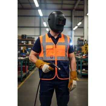 Neon İş Güvenliği Yeleği Çok Cepli Abisko Executive Reflektörlü Yüksek Görünürlüklü Fonksiyonel