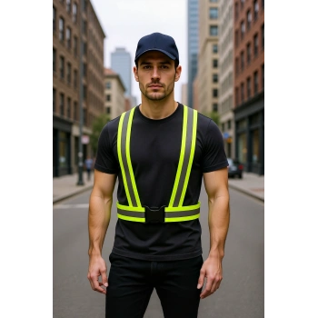 Neon Klipsli Yansıtıcı İş Güvenliği Yeleği Pratik İkaz Yüksek Görünürlük Fosforlu Yelek Konforlu
