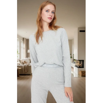 Örme Pijama Takımı Lastikli Regular Geniş Paça 2 Parça Rahat Günlük Özel Tasarım