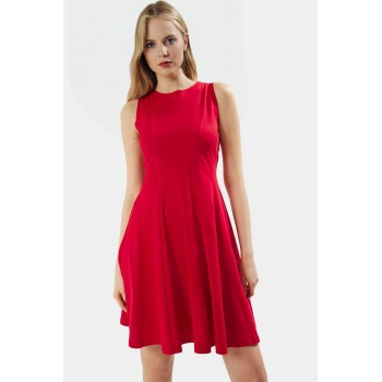 Pamuk Kadın Mini Elbise Örme Kumaş Rahat Yazlık Dayanıklı Malzeme Trend Tasarım