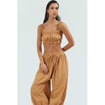 Pamuk Şalvar Bluz Takım Rahat Yazlık Giyim Ve Şık Dayanıklı Malzeme