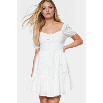 Pamuklu Brode Elbise Rahat Şık ve Mini Dayanıklı Malzeme Kaliteli İşçilik Yüksek Kalite