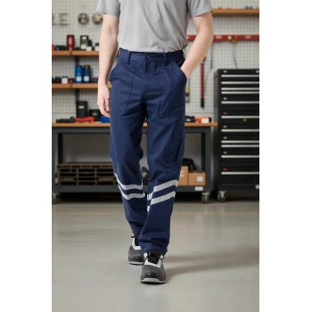 Pamuklu Is Guvenligi Pantolonu Yazlik Royal Yazlık Reflektörlü İş Cepli Hafif