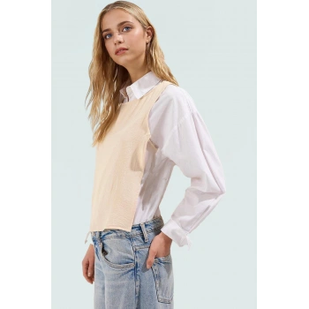 Pamuklu Viskoz Bluz Kolsuz Yandan Bağlamalı Regular Kesim Yazlık Rahat Ve Şık