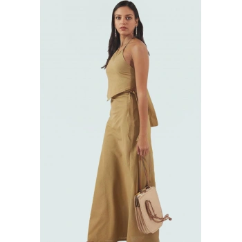 Plaj Bluz Etek Takımı Rahat Kesim Renk Pamuk Kumaş Yazlık Konforlu Seçkin Malzeme