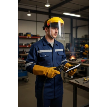 Polikarbonat Yüz Siperliği İş Güvenliği Koruyucu 1202 20cmx40cm CE EN 166 Essafe Siperlik