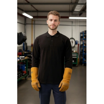 Polo Yaka Uzun Kollu Tshirt 100 Pamuk Padus shirt Şık Konforlu İş