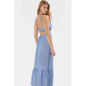 Polyester Modal Kumaştan Kolsuz Skater Elbise Uzun Ömürlü Özel Tasarım Seçkin Malzeme