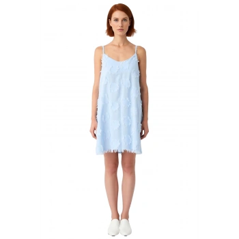 Rahat Kadın Midi Boy İnce Askılı A Line Kalıp Havuz Yaka Dokuma Elbise Yaz Aylarının Vazgeçilmezi